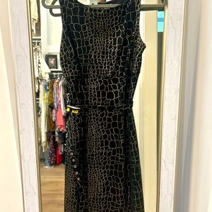 Black and Gold belted dress